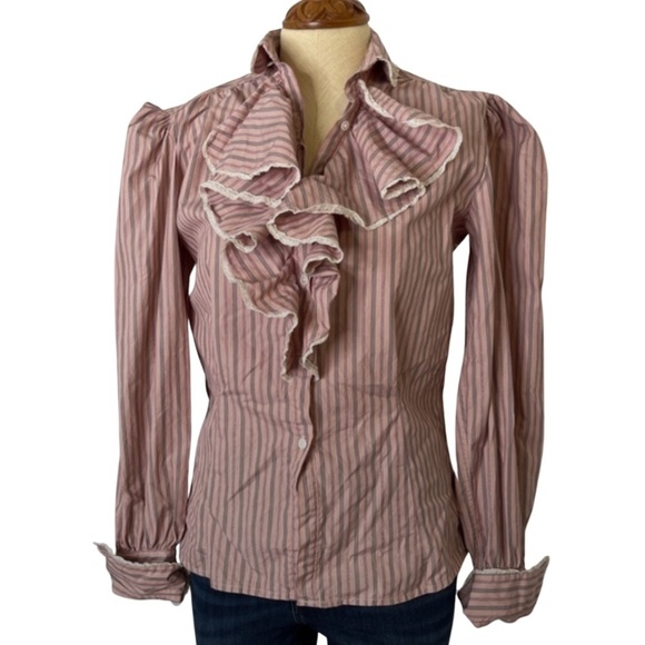 Ralph Lauren Tops - Ralph Lauren Ruffle Puff Sleeve Blouse Size 8